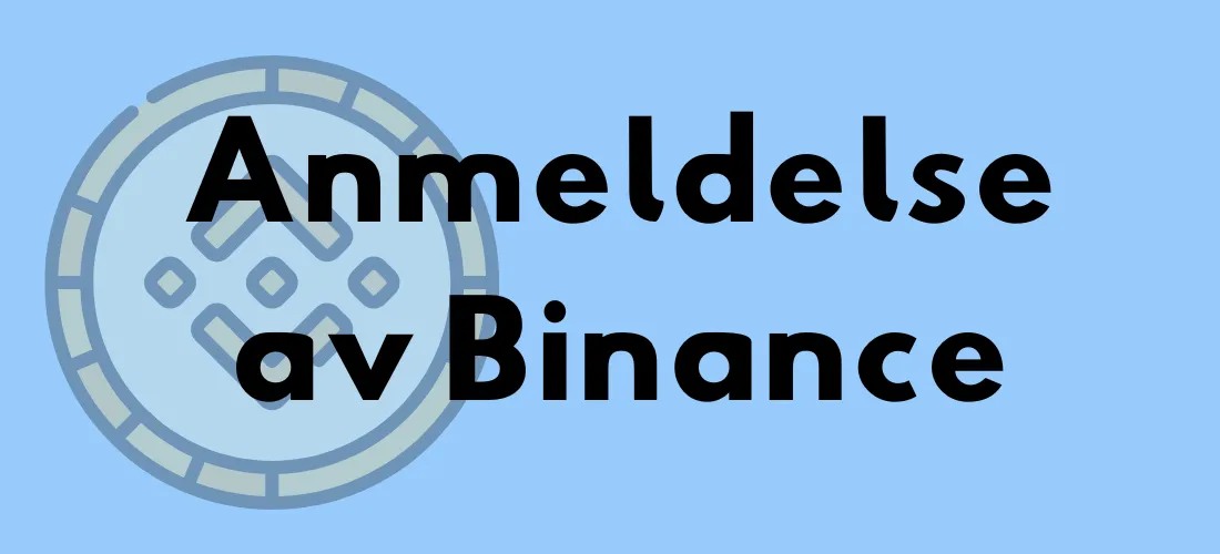 Illustrasjon med teksten "Anmeldelse av Binance" og en stilisert Binance-logo i bakgrunnen.