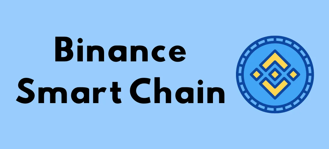 BNB-mynt med Binance-logoen og teksten «Binance Smart Chain»